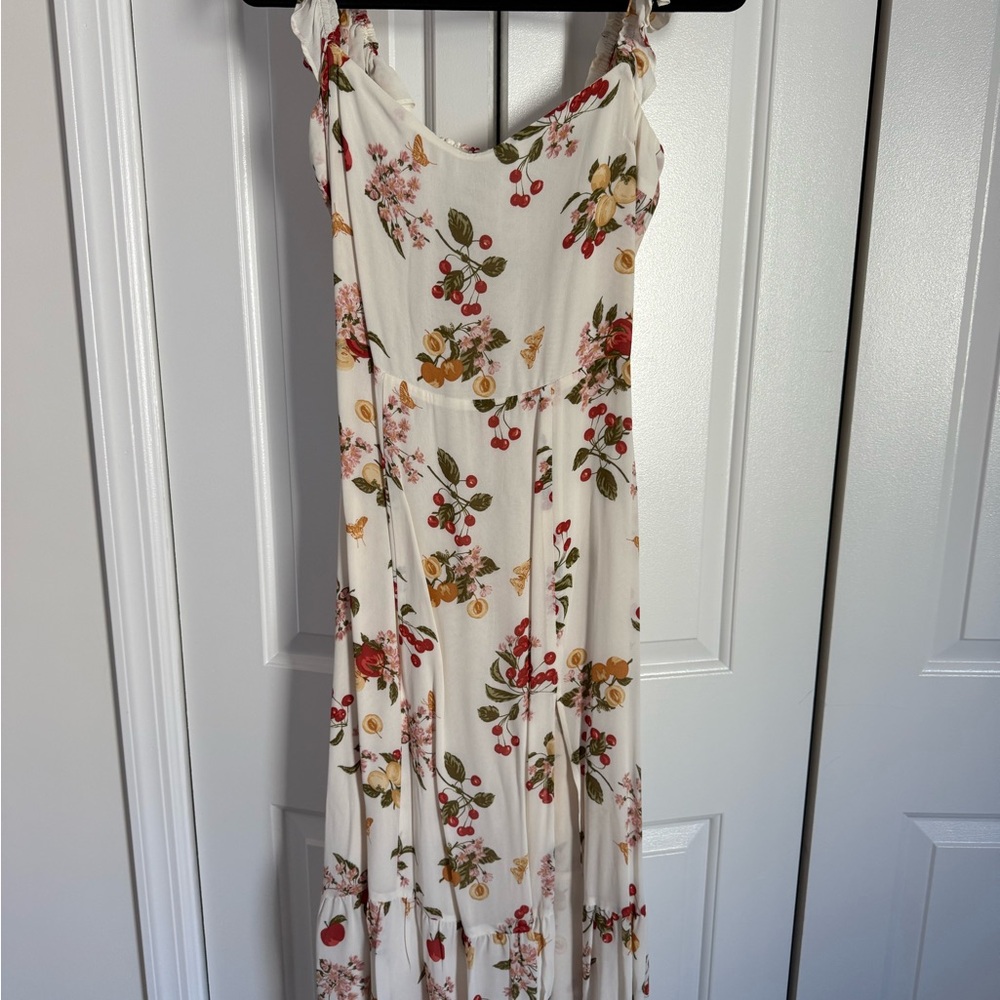 Reformation Cream Floral Maxi Dress